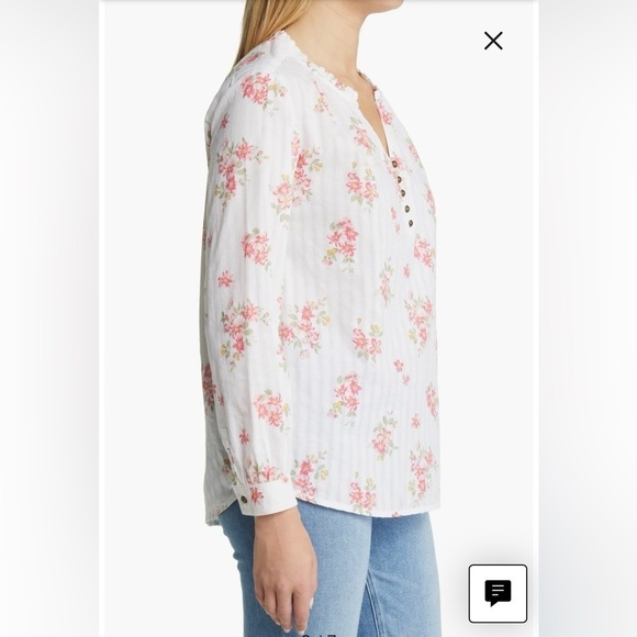 beachlunchlounge Lyzza Floral Print Top- Size Small - Picture 2 of 12